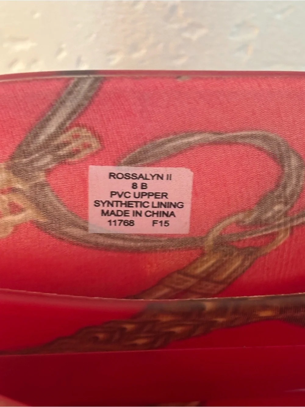 Lauren Ralph Lauren Rossalyn II Red Printed Tall Rain Boots with Buckle Accent